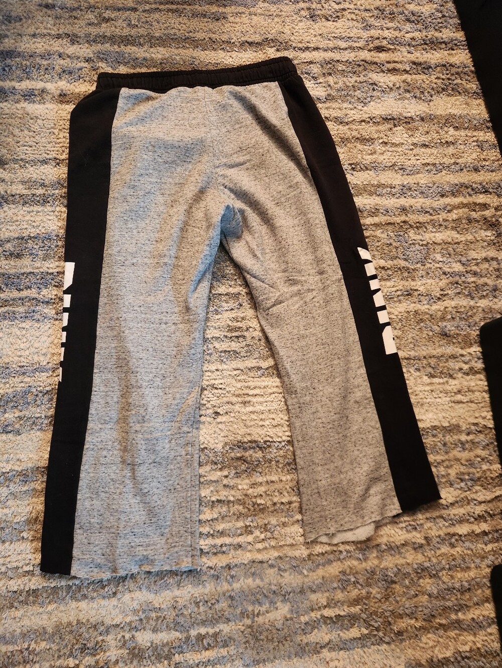 PINK Victoria's Secret Gray Joggers with Black Side Panels